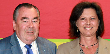 Wirtschaftsministerin Ilse Aigner und BHT-Präsident Heinrich Traublinger, MdL a. D.