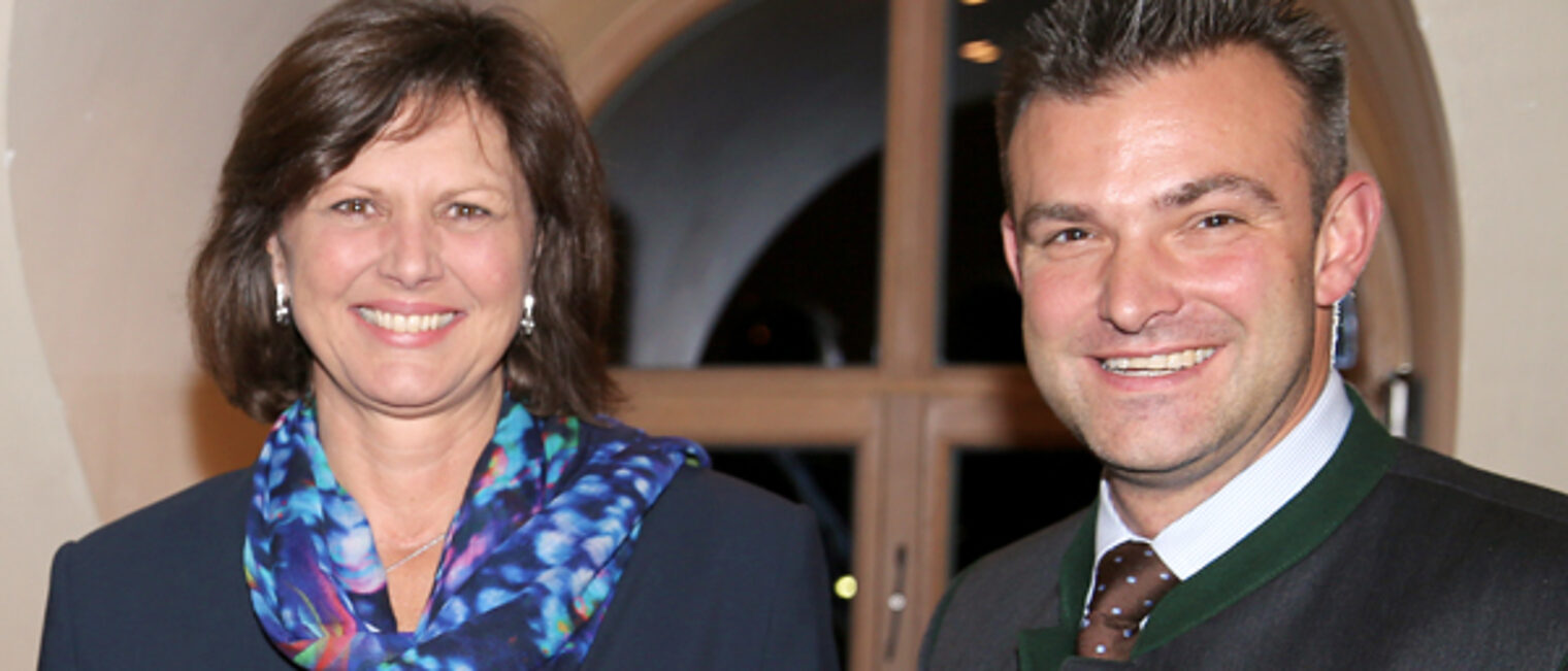 Wirtschaftsministerin Ilse Aigner mit BHT-Präsident Georg Schlagbauer Ilse Aigner Georg Schlagbauer