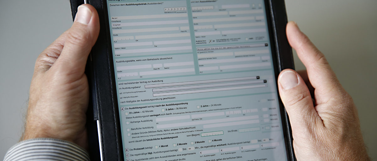 Online-Formular des Lehrvertrags Online-Formular des Lehrvertrags