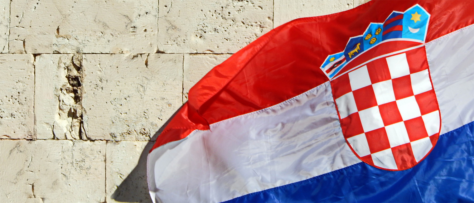 Fahne Flagge Kroatien Mauer Wand