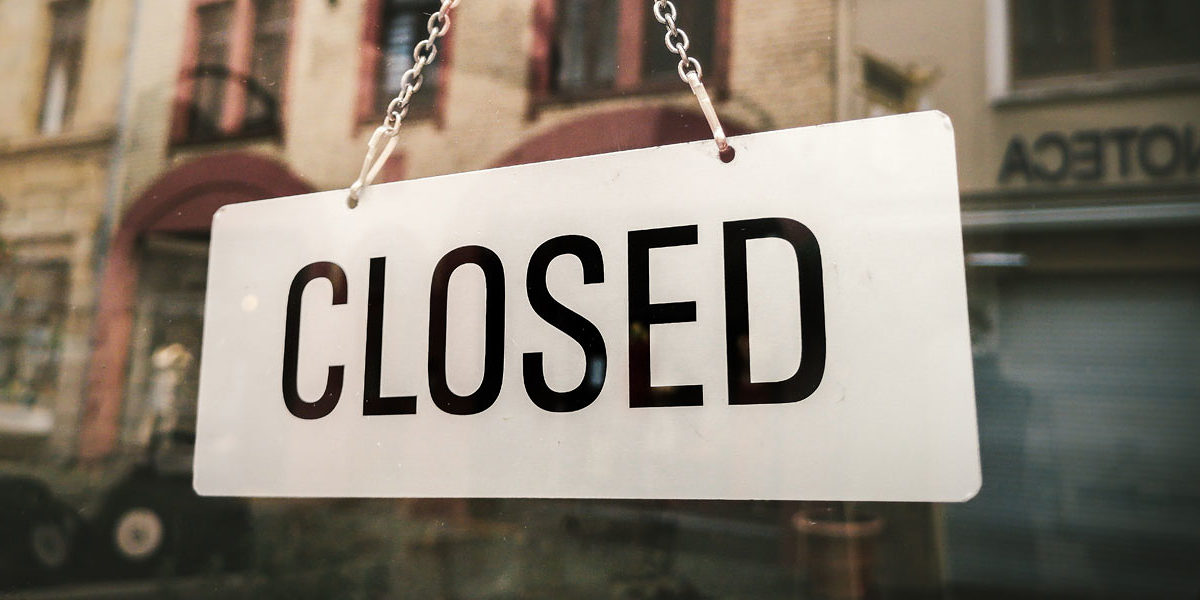 Tür Geschäft geschlossen zu closed