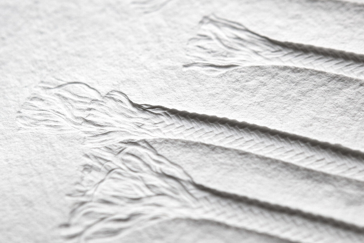 Ursula Wagner, Linien (#2) | Prägung aus handgeschöpftem Papier | ca. 98 × 68 cm Foto: Juliane Eirich