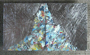 Brosche, 2006, Looking for Madonna Dolomiti VIII, Weißgold, Silber, Farbe